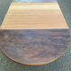Extendable round dining table with central leg, renovated in raw wood, 20th century
