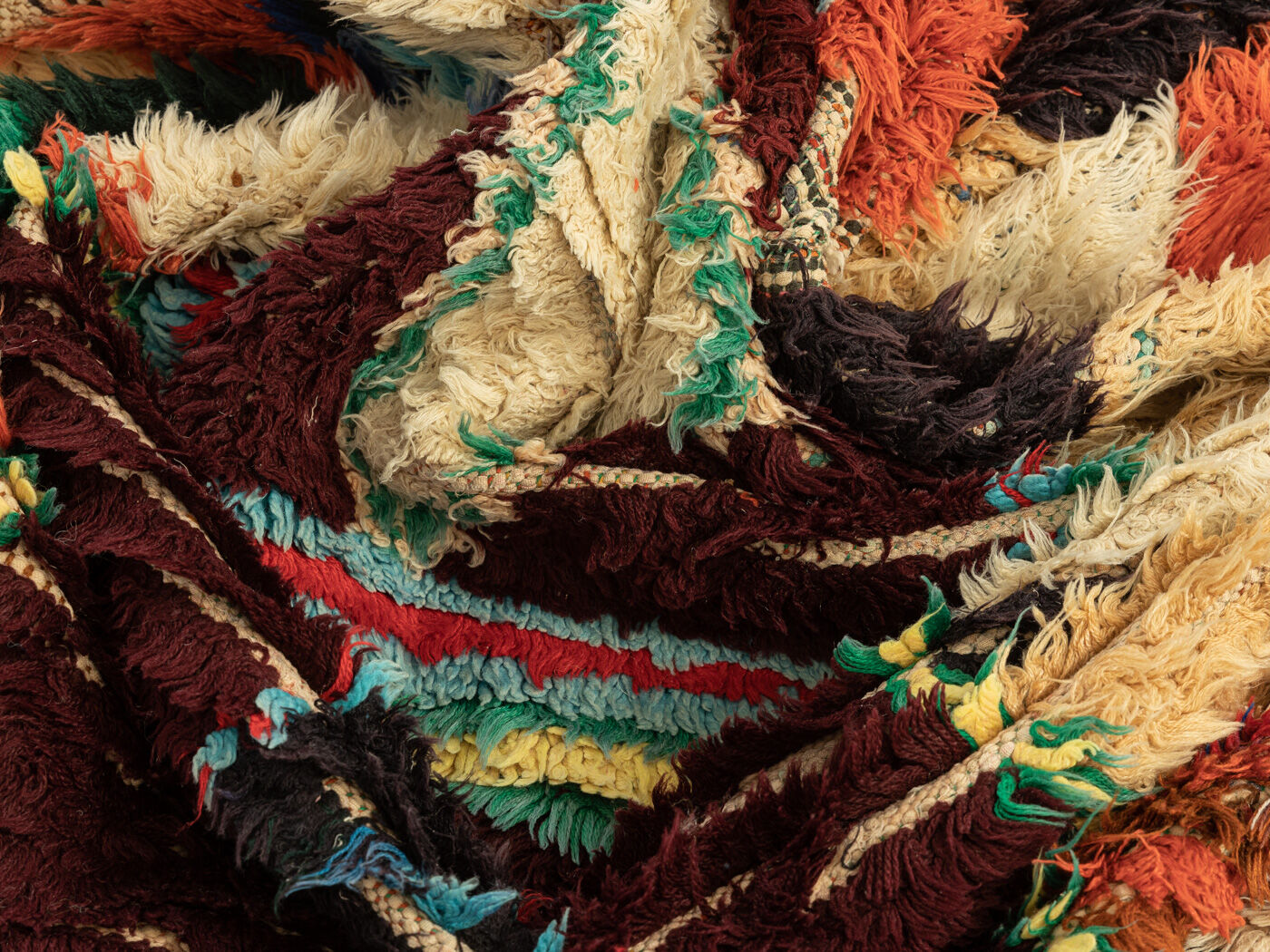 VINTAGE BOUCHEROUITE, BERBER RUG, 93 X 240