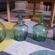 Dame Jeanne vertes/turquoises transparentes de 2 litres