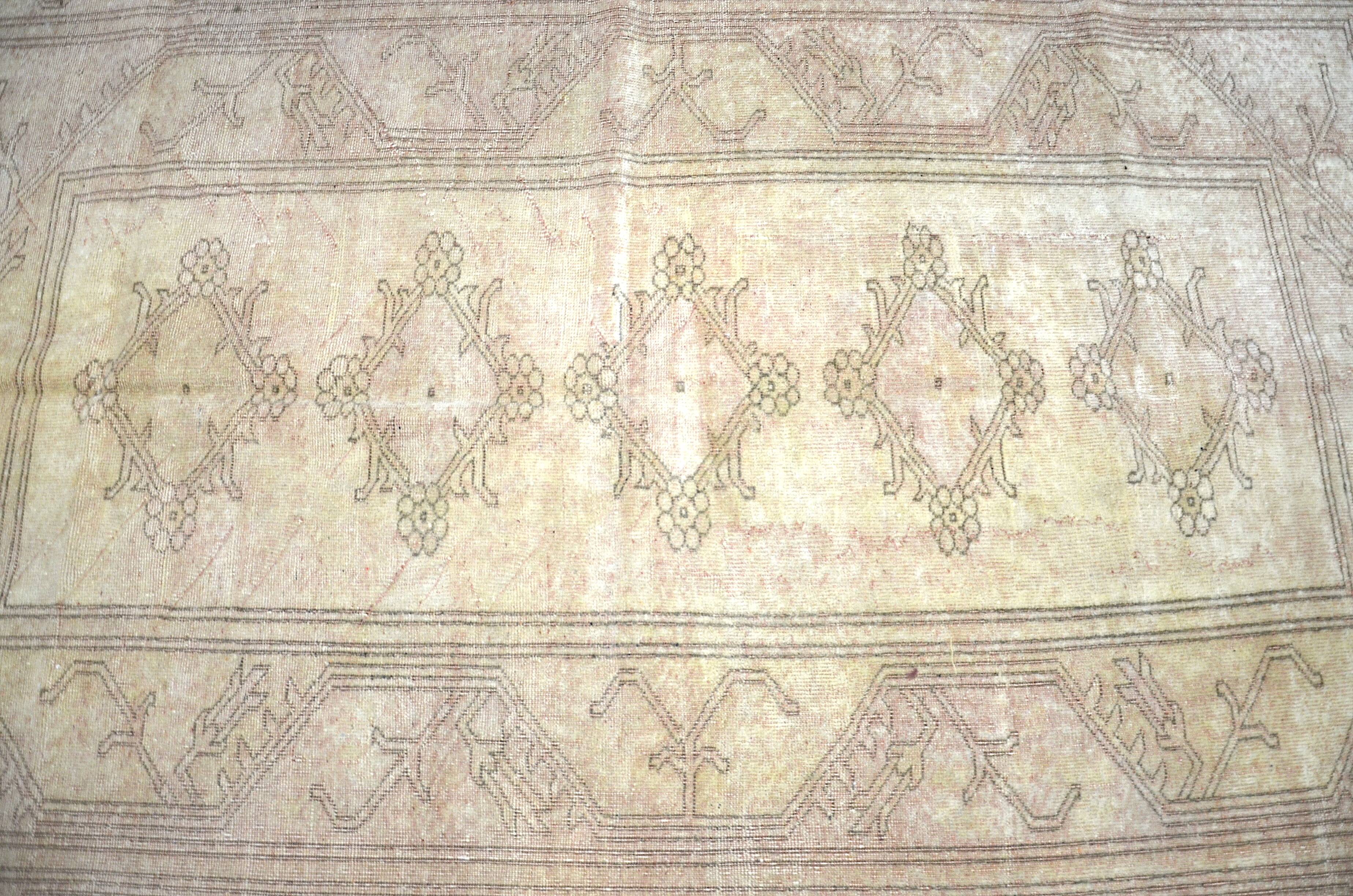 Tapis Oushak orange et beige sku 1153