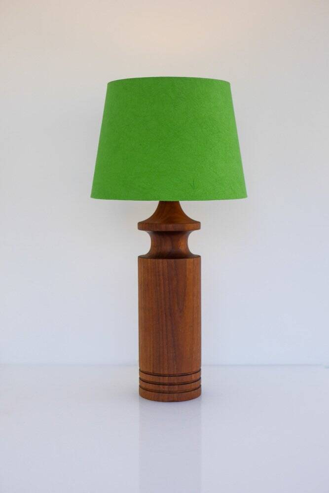 Large mid-century modern Danish teak table lamp