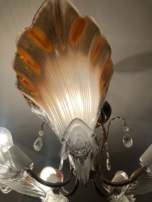 Chandelier to 5 branches art deco 1980