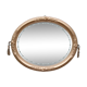 Miroir ovale vintage doré à décor floral et verre biseauté – 58 × 48 cm