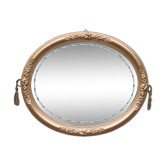 Miroir ovale vintage doré à décor floral et verre biseauté – 58 × 48 cm