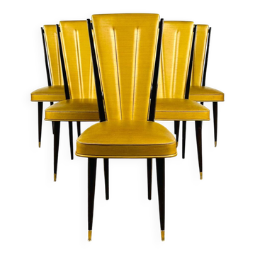 Set of 6 Art Deco chairs, France, 1940