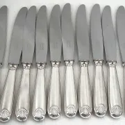 Christofle Vendôme Shell, cutlery set 49 pieces, silver-plated knives.