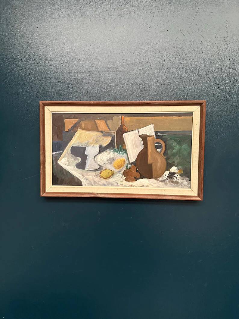 Original Swedish Oil on Canvas – “Still Life” by Inge Camill – Signed – Vintage & Framed – 57 × 34 cm (22.4" × 13.4")