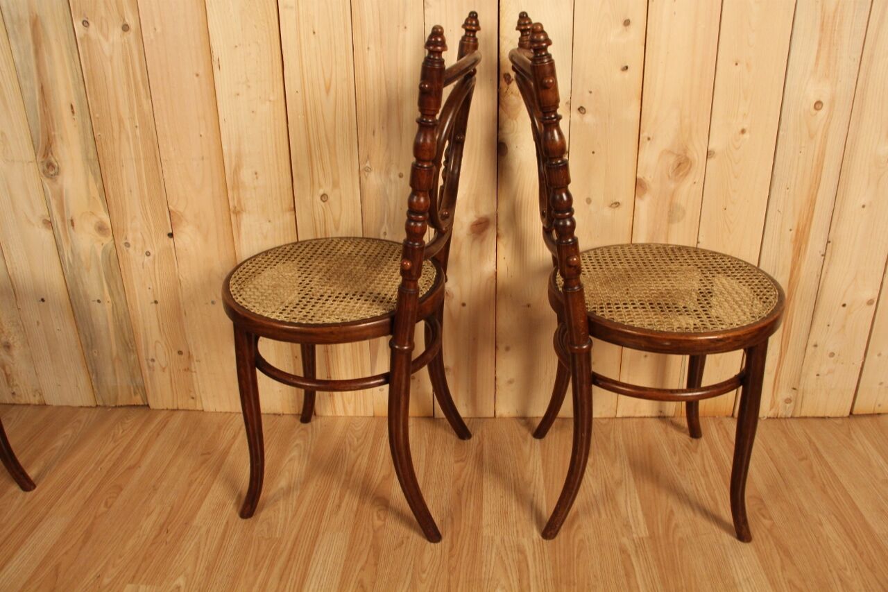 Set twelve bistro chairs
