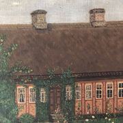 Original Vintage Oil Painting of a Cottage with Garden ( circa 1940)
