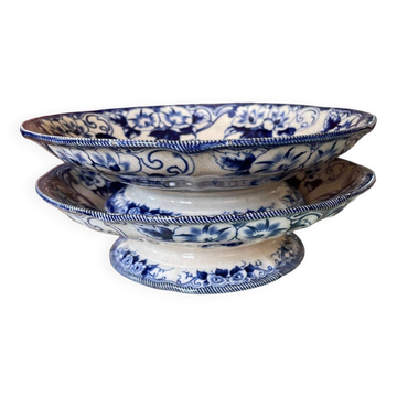 2 19th century compote bowls from Creil Montereau