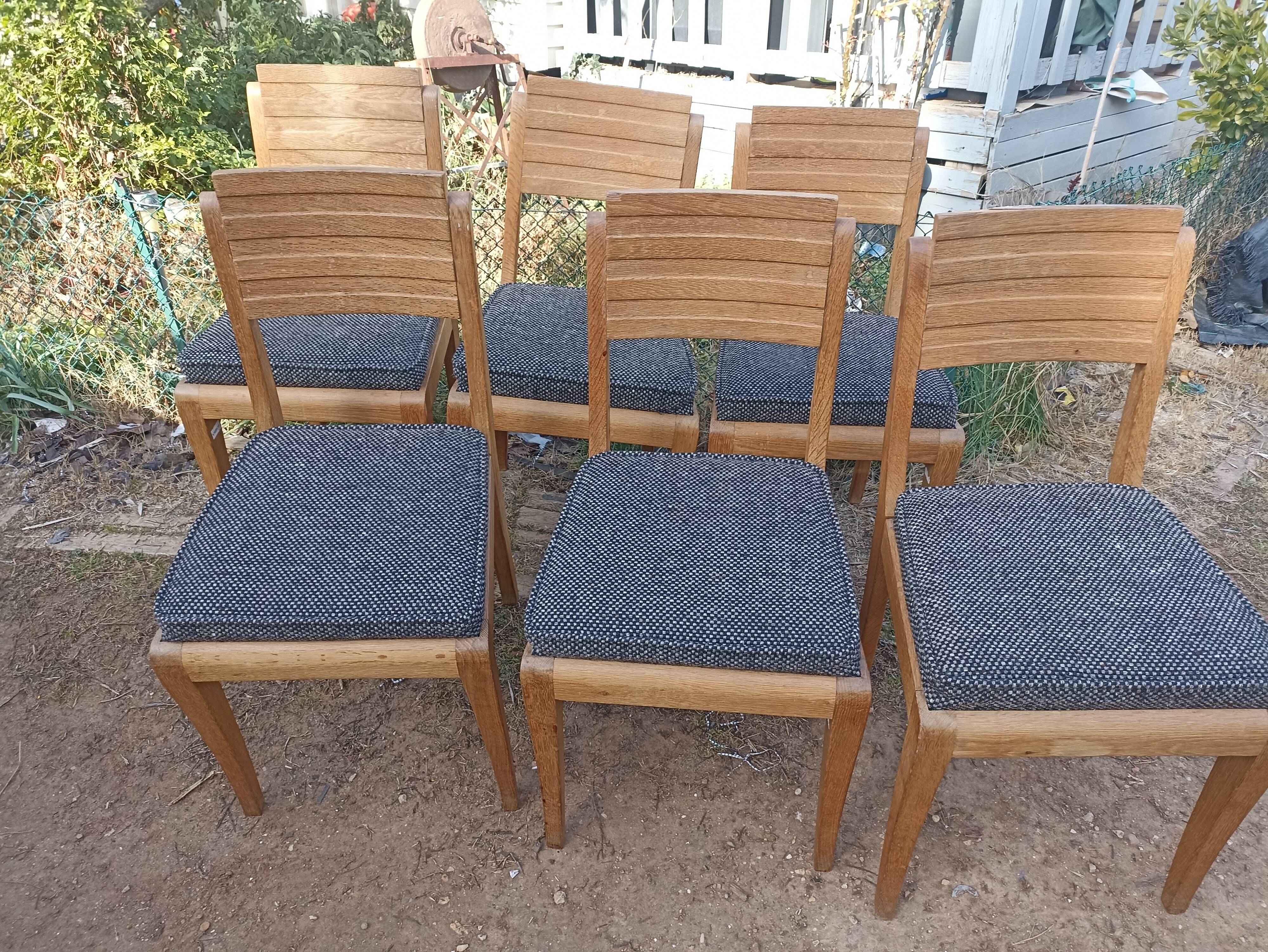 Table and chairs art deco Gaston Poisson