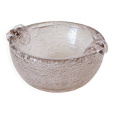 Bubble glass ashtray from Biot, pink, 1960