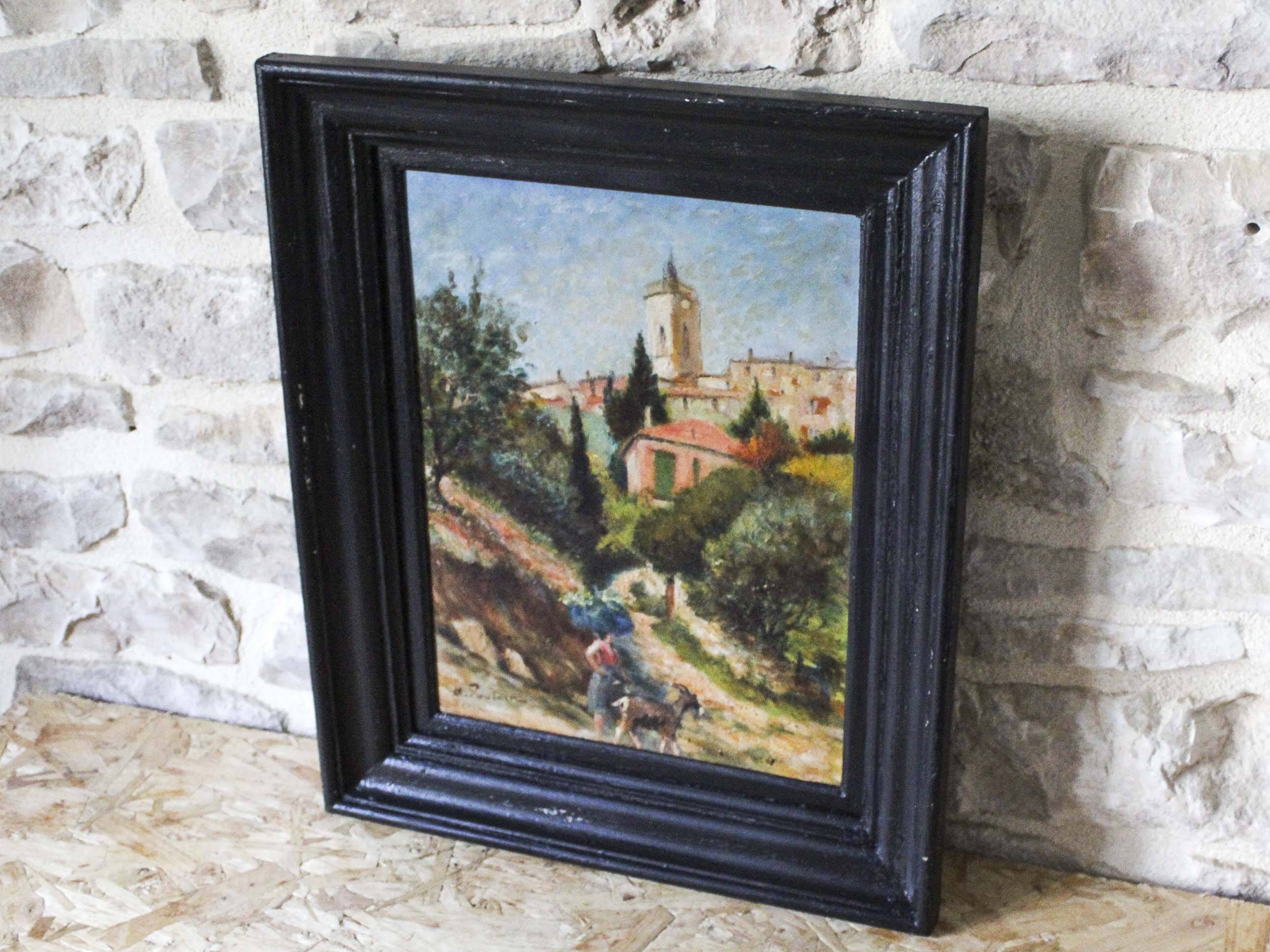 Oil on panel by A. Poulain - Cagnes sur Mer