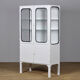Restored glass & iron medical cabinet, 1970s