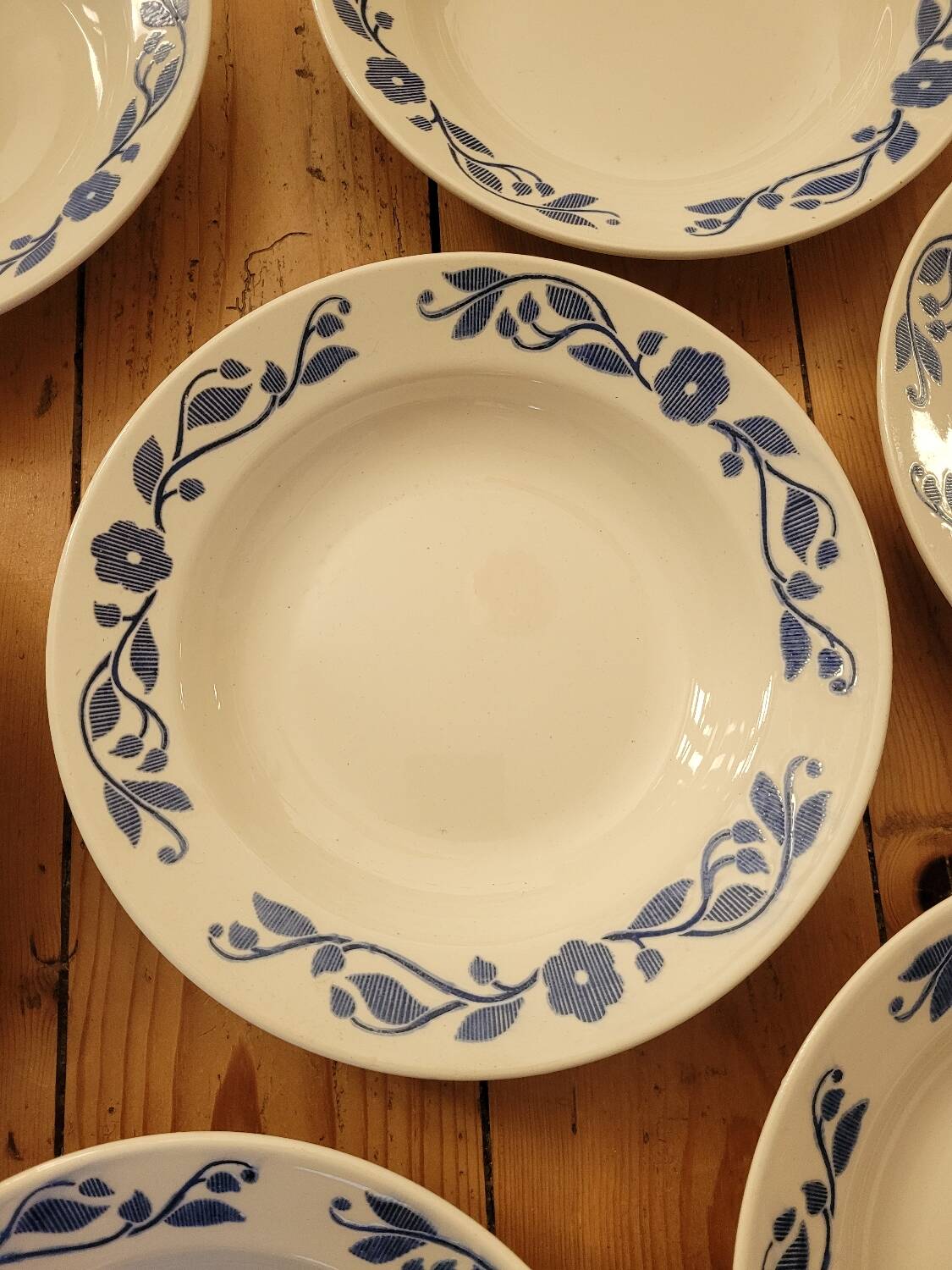 Set of 7 floral pattern soup plates ЗиК