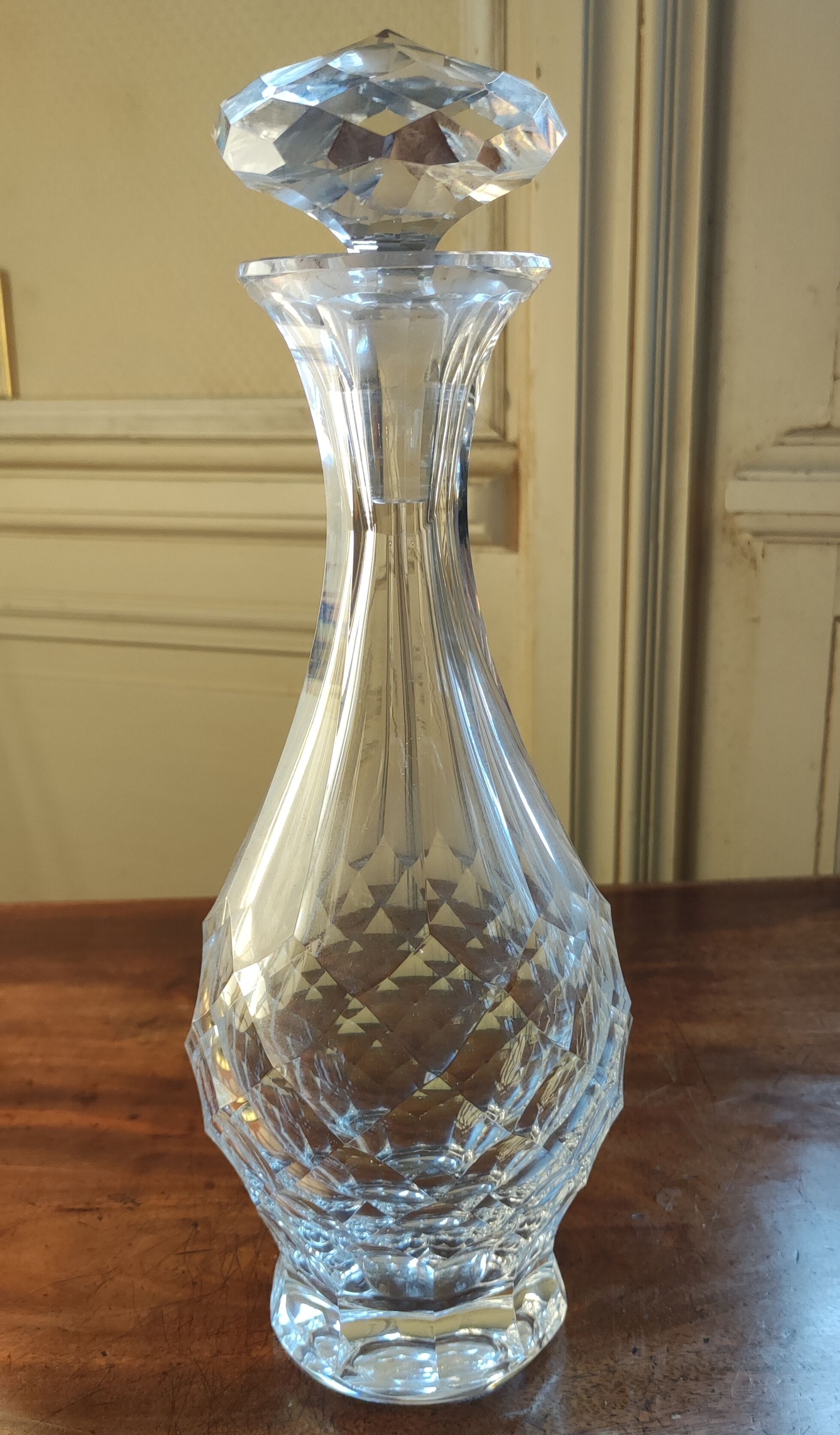 Carved crystal decanter 19th century