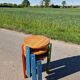 Set of 3 stackable pine stools