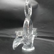 4 Bougeoirs lys en cristal de Vannes le Châtel .