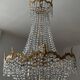 Balloon chandelier in bronze and crystal pendants