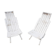Pair of iron and old wood garden chairs