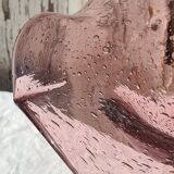 Fruit cup, amethyst bubbled glass compotier