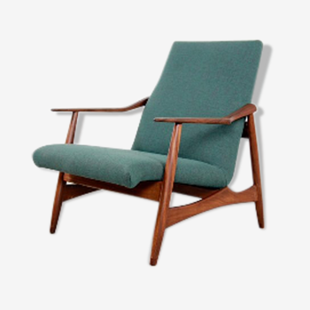 Mid century teak danish armchair with organic design, denmark 1960's