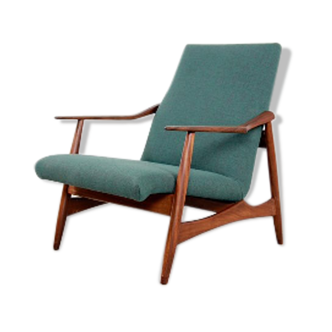 Mid century teak danish armchair with organic design, denmark 1960's