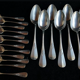 Cutlery set Alfenide Christofle 112 pieces goat's head punch white metal 1900