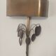 Vintage wall light Maison Charles – Brass leaves 1970s