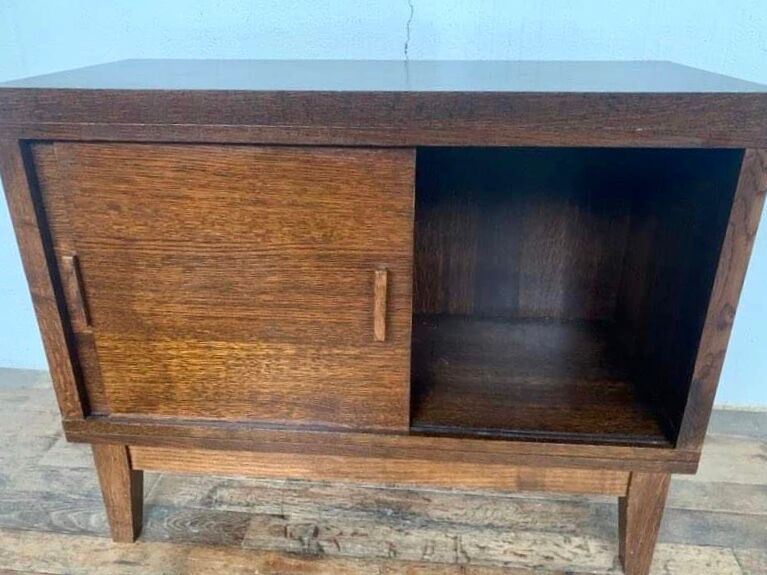 LOW FURNITURE RUSTIC SIDEBOARD MODERNIST ENFILADE HAS 2 DOORS IN CHENE - WIDTH 90 CM