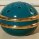 Art Deco green & gold flower ball vase
