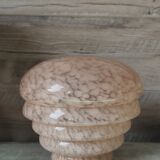 Globe de lampe rose verre moucheté