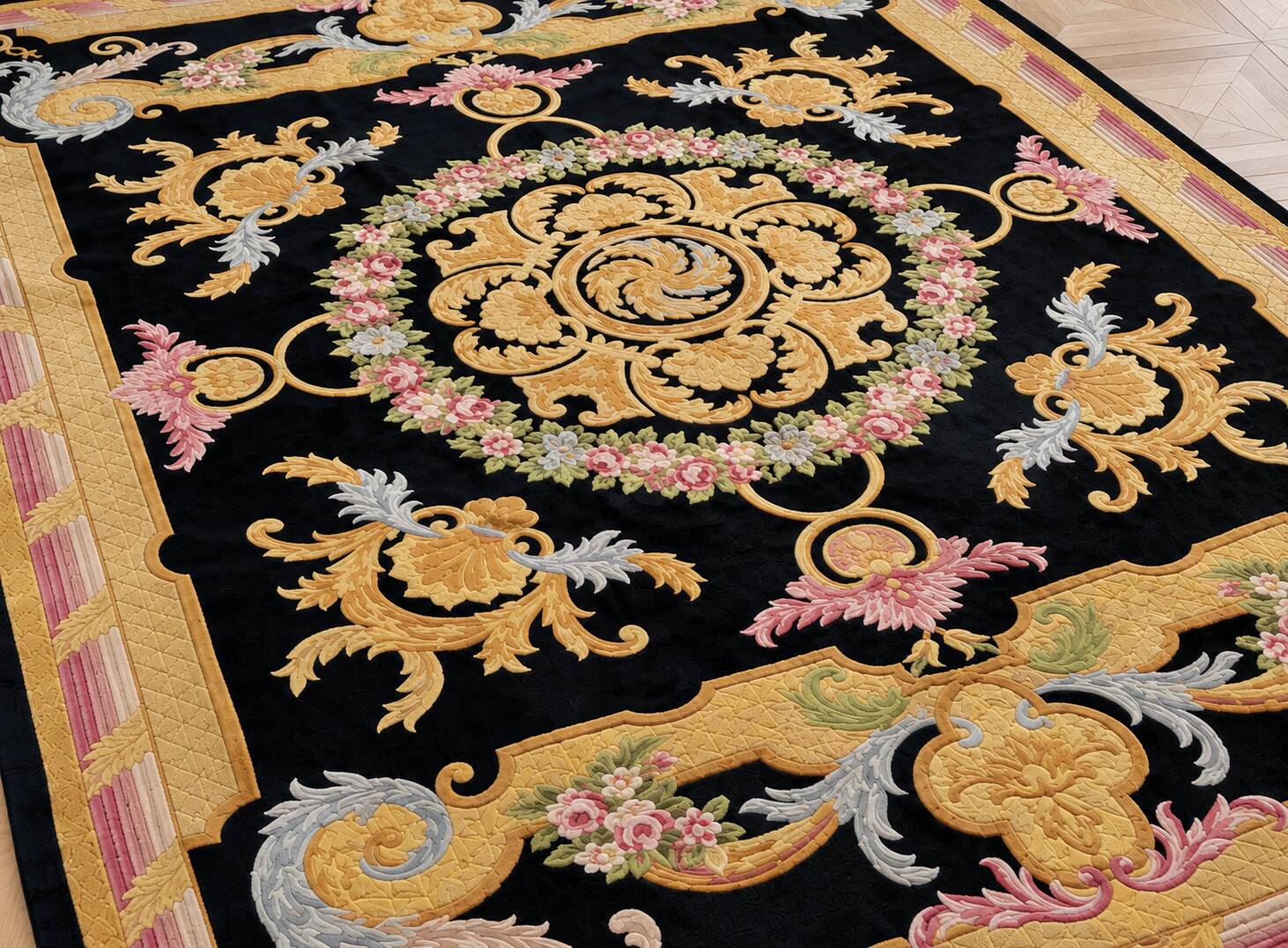 Important Savonnerie tapestry – CNA – India – around 1960 – 350
