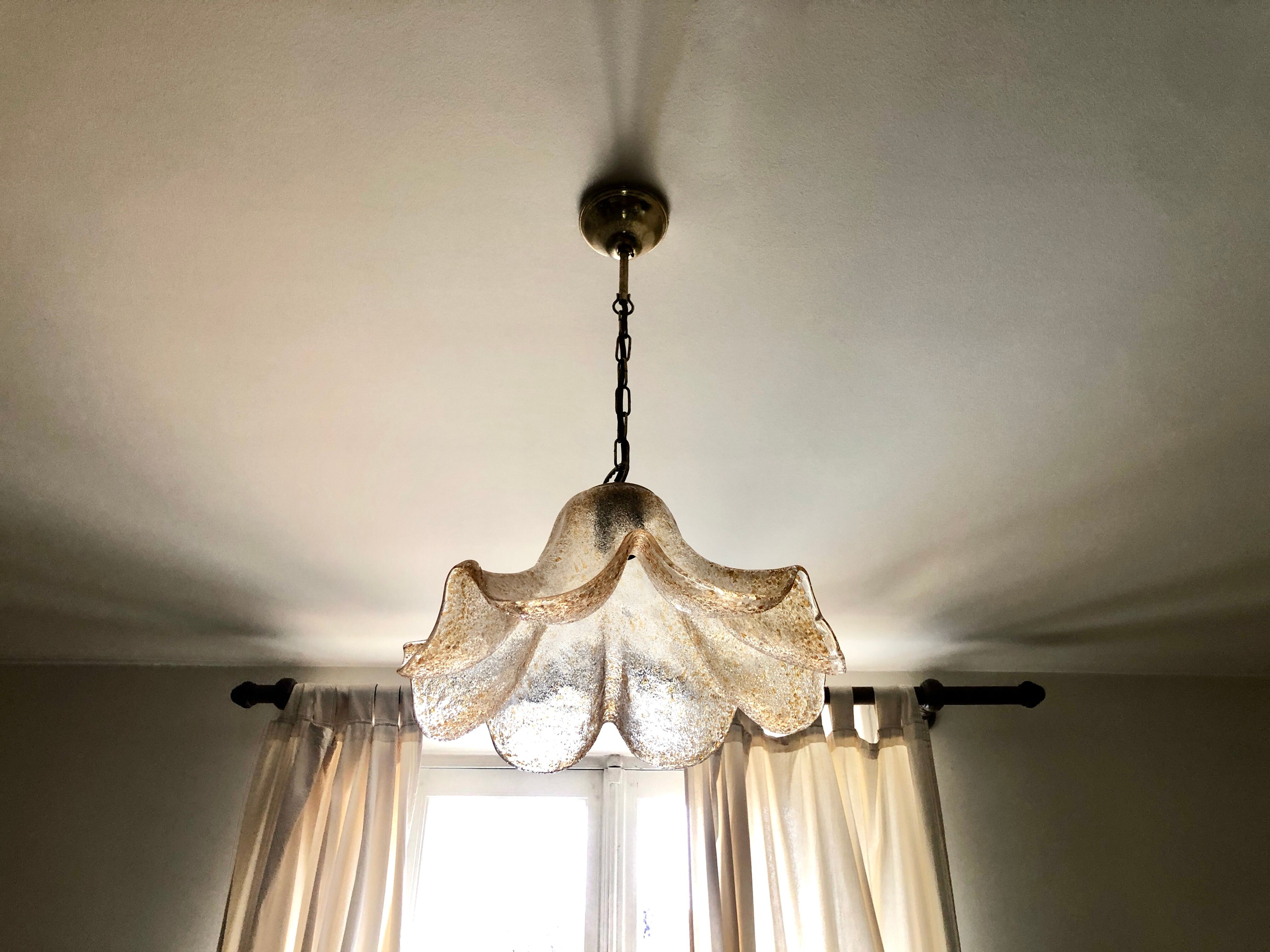 Suspension orange flower glass Murano 1960