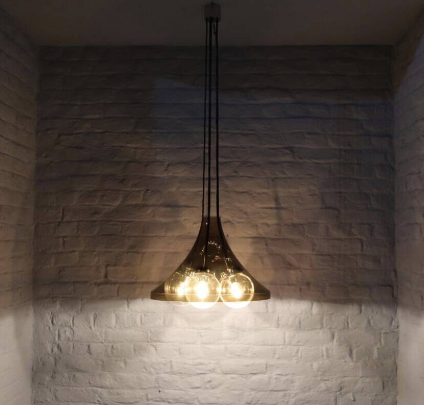 70s plexiglass tulip pendant light / chandelier