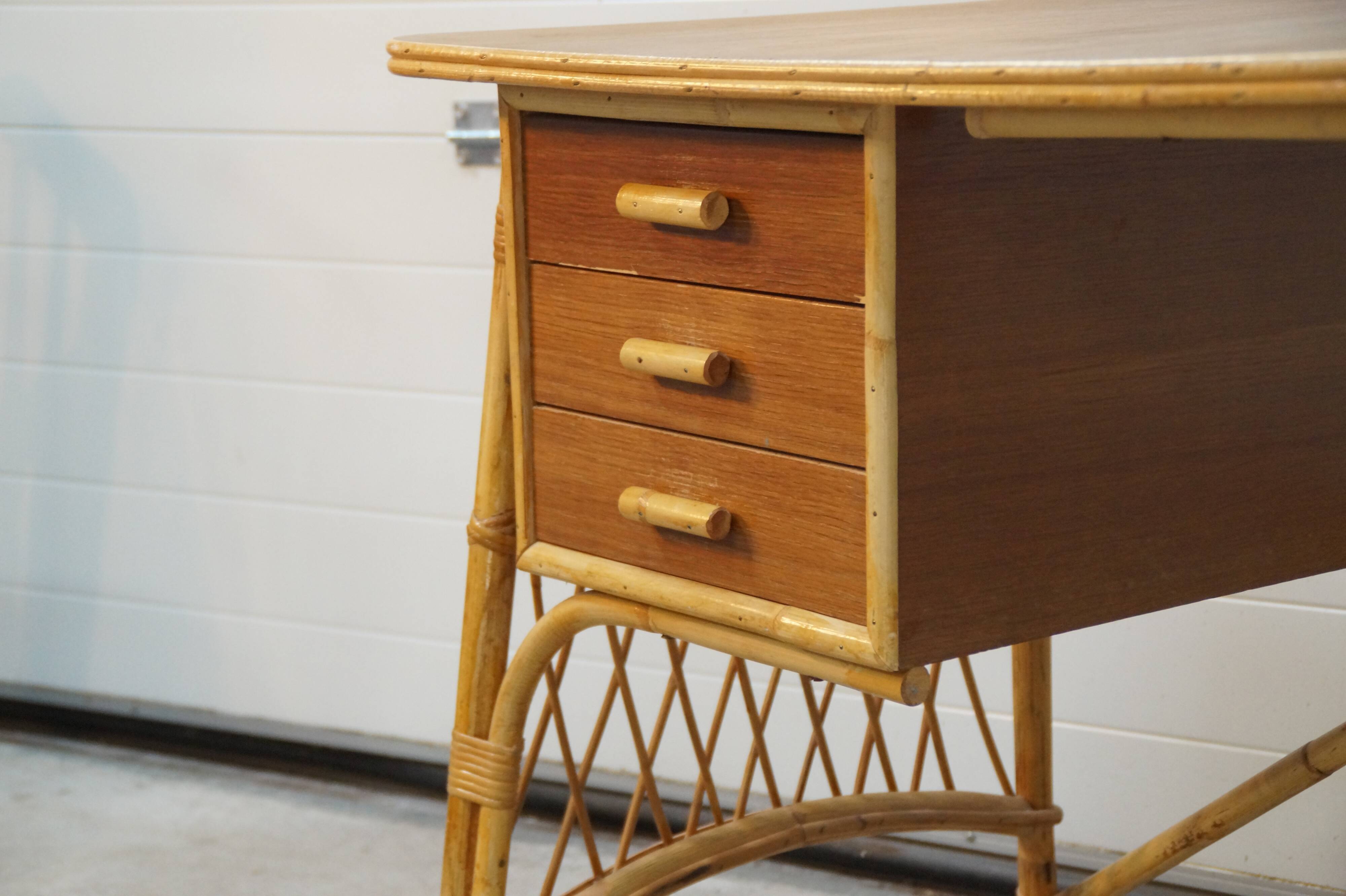 Vintage rattan desk