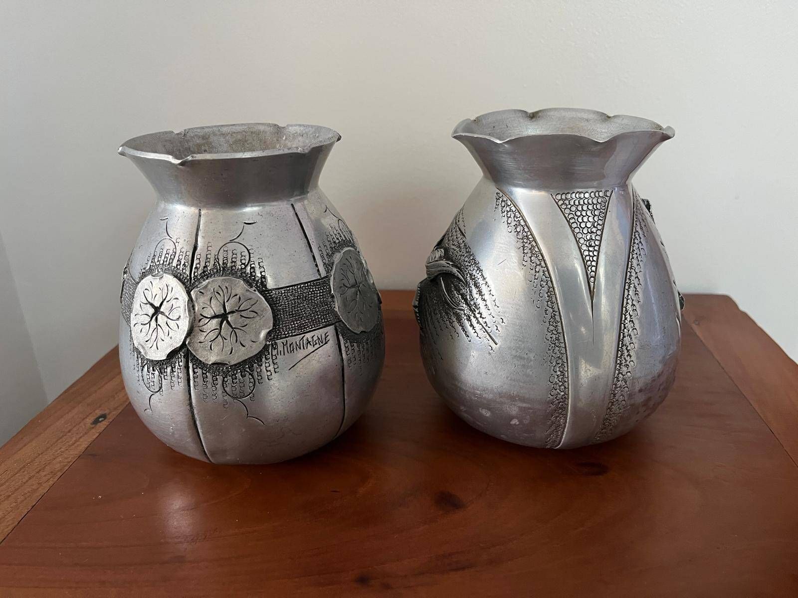 Art Deco/Art Nouveau vases signed M. Montagne vintage (1920-1930)