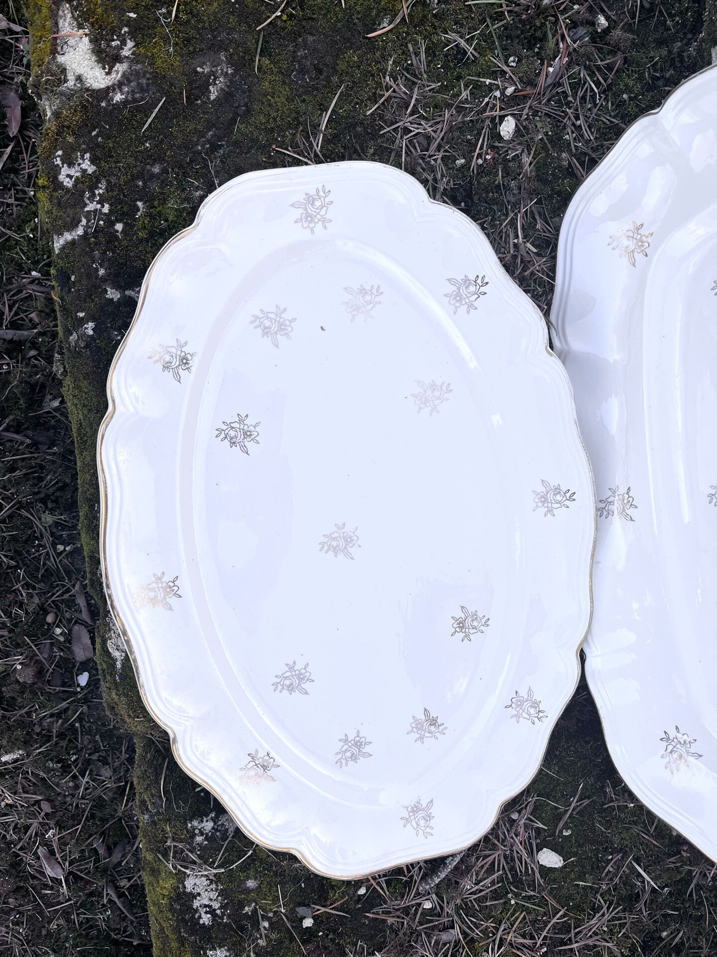 French Sanguimines Porcelain Serving Platters (Set of 2)