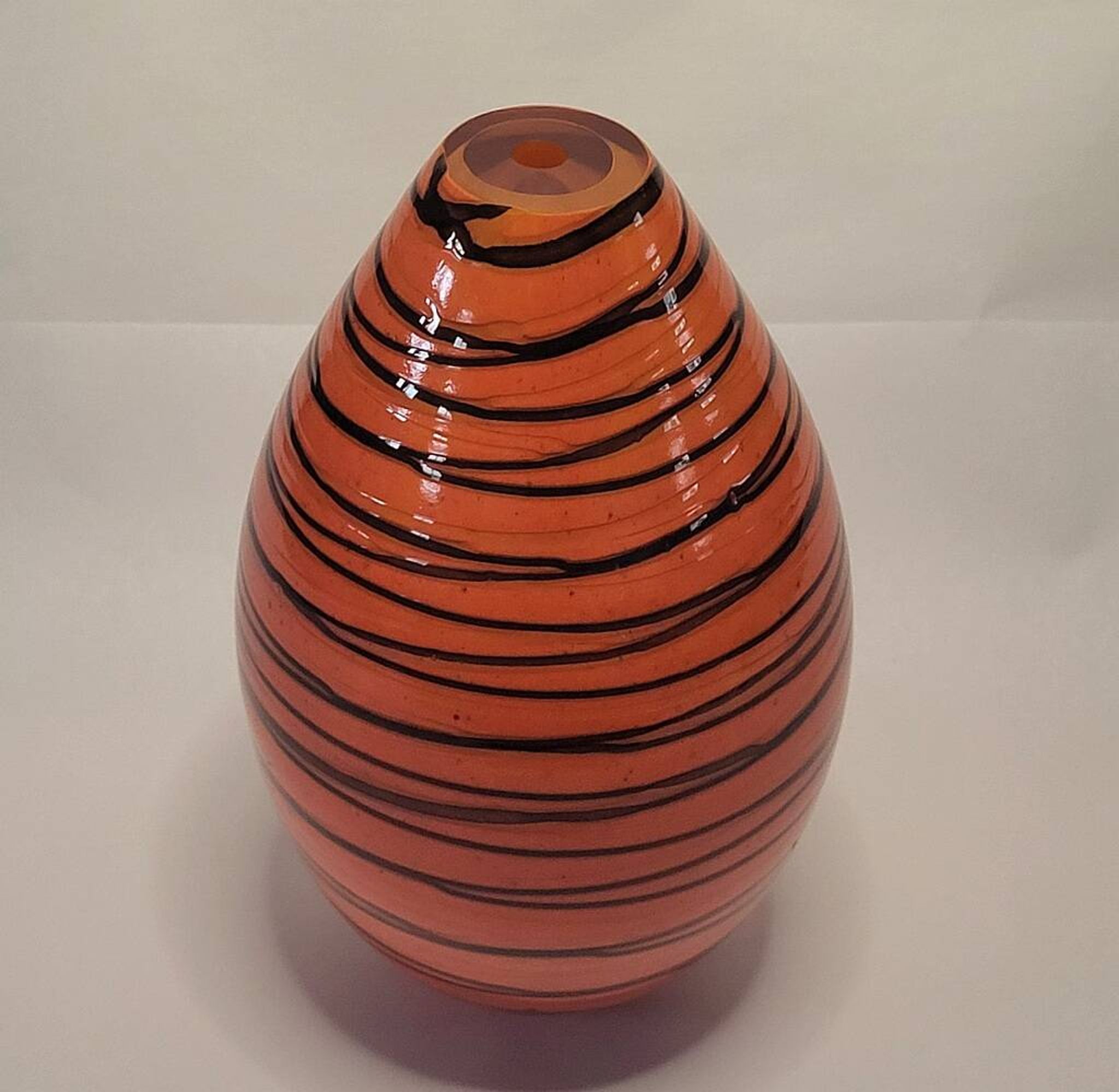 Vase en verre artistique orange