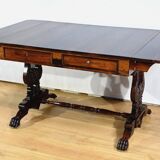 Desk Table with Shutters in Solid Rosewood, Restoration Period – Early 19th Century