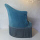 Fauteuil crapaud velours bleu