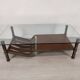 Iron and leather coffee table