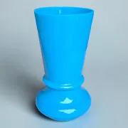 Blue opaline vase, "fair opaline"