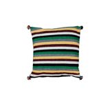 Coussin berbère folklorique vert à pompon