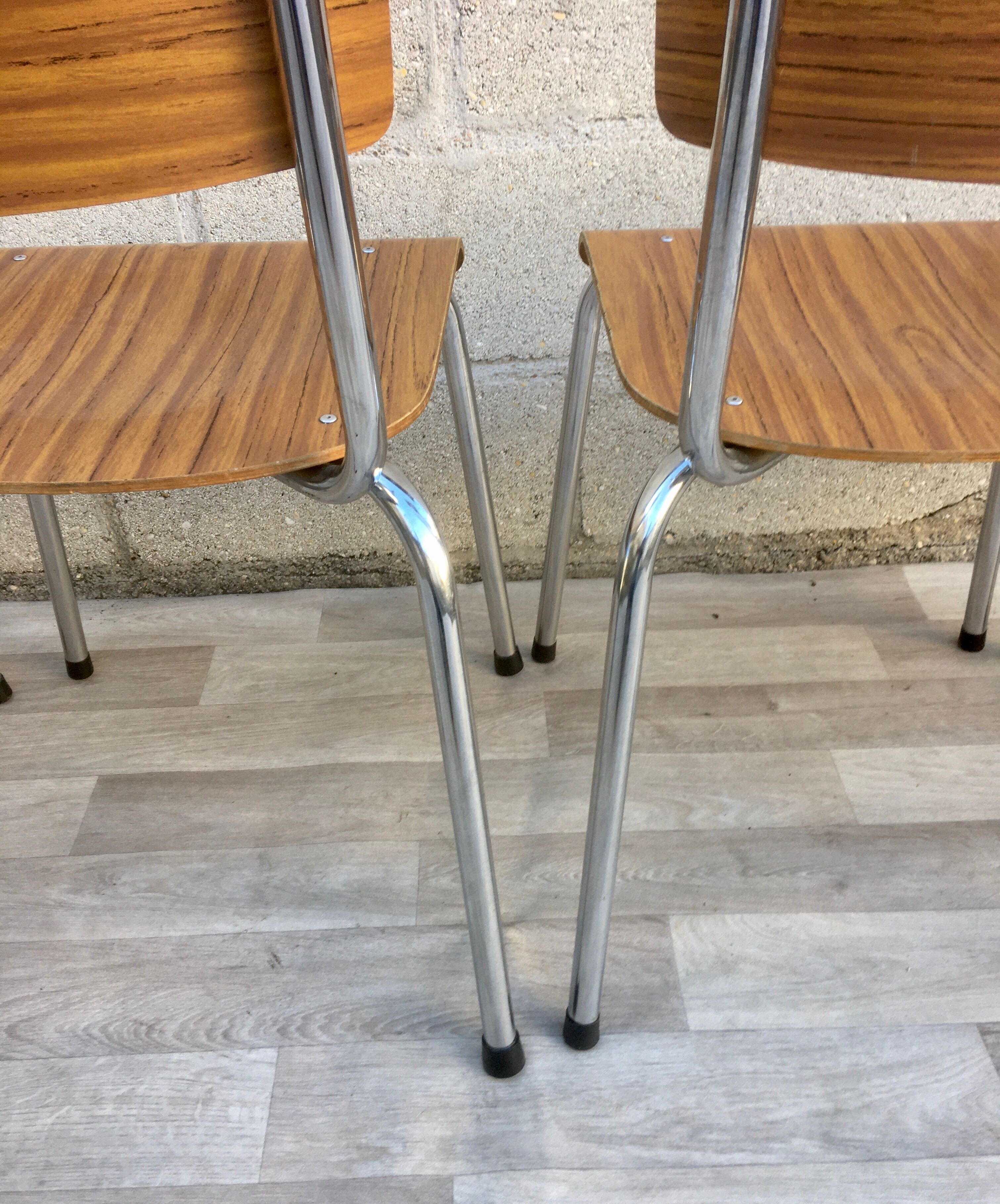 Set of 4 retro chairs in formica