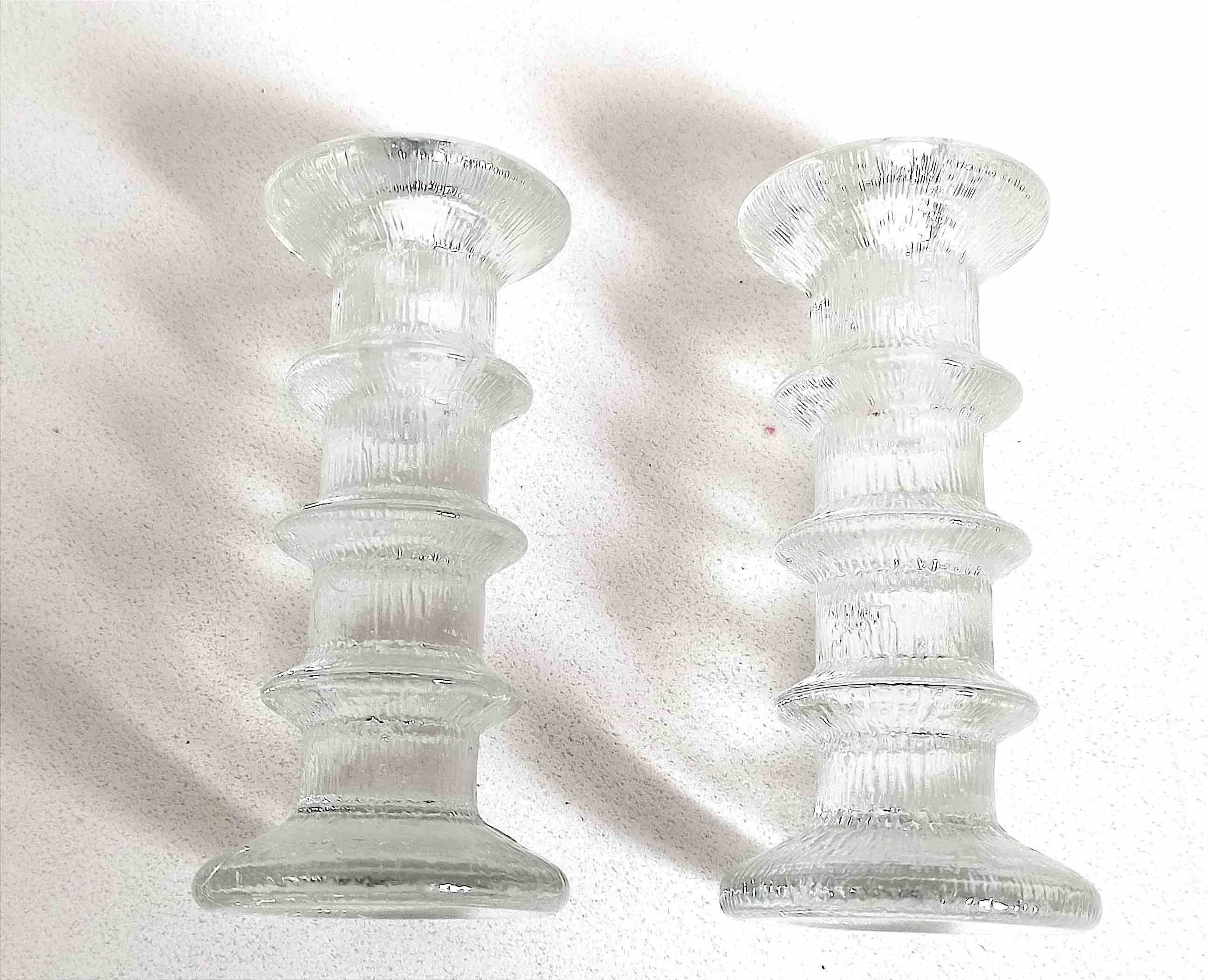 Pair of candlesticks Timo Sarpaneva for Littala 60s Height 14.5 cm