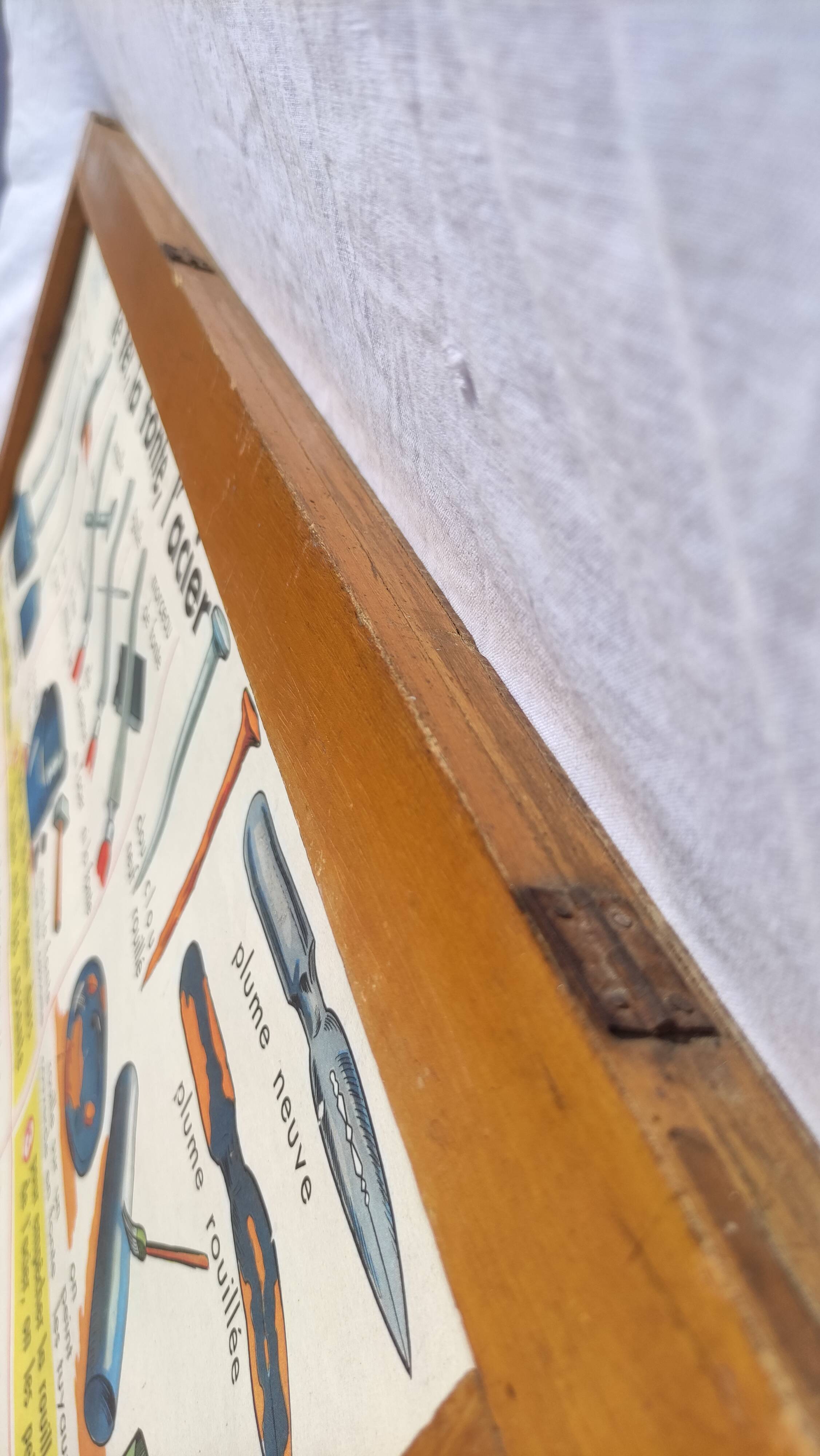 Frame and old pedagogical and school poster