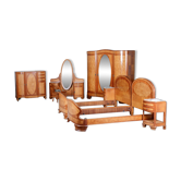 Suite de chambre Art Déco de Louis Majorelle, France, années 1930, ensemble de 8.