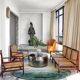 Contemporary handcrafted brass coffee table, Lune collection.