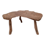 “Tree trunk” coffee table in raw wood from the 70s